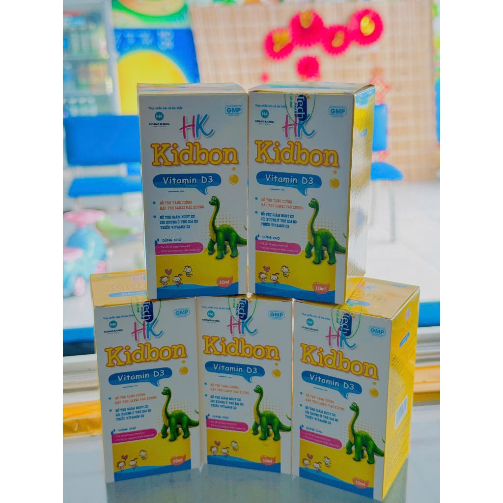 Vitamin D3 nhỏ giọt HK KIDBON 5ML & 10ML - Tăng cường hấp thu Canxi, giảm nguy cơ còi xương ở trẻ