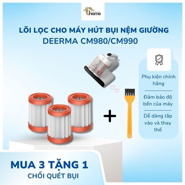 ombo 2 Bộ lọc CM980 cho máy hút bụi nệm giường Deerma CM980 và CM990 (chính hãng)
