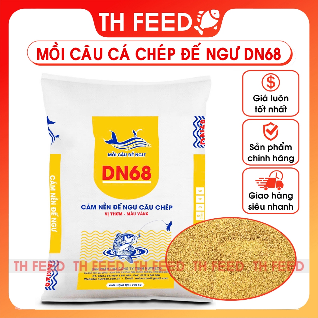 [LOẠI NGON] Cám câu chép DN68 ĐÃ XAY Hải Vương Đế Ngư, mồi câu cá thơm cốt vàng, cám mồi câu cá chép