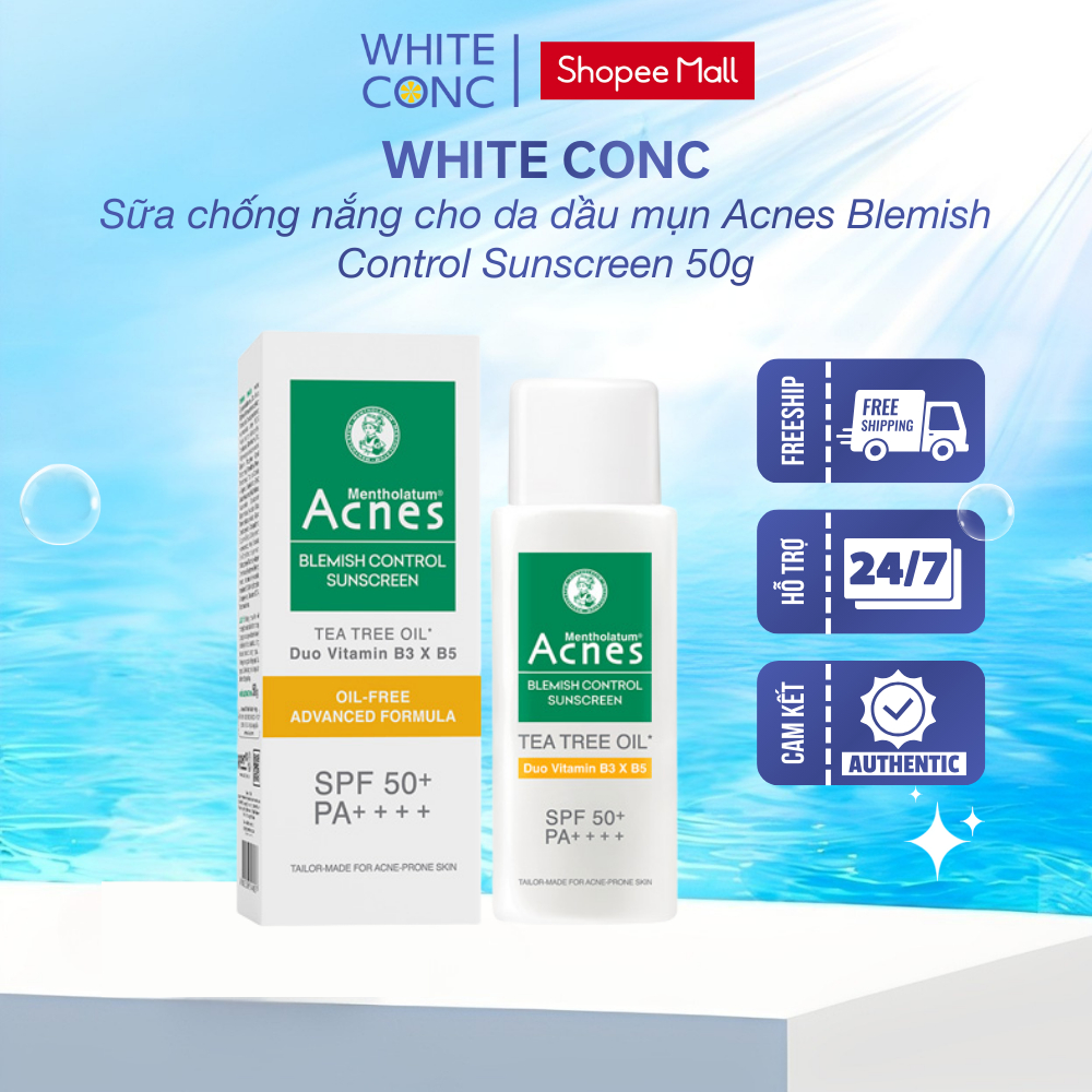 Sữa chống nắng cho da dầu mụn Acnes Blemish Control Sunscreen White Conc 50g