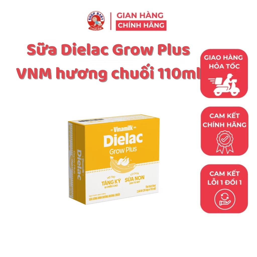 Sữa Dielac Grow Plus Vinamilk 110ml vị Chuối thùng 6 cầu