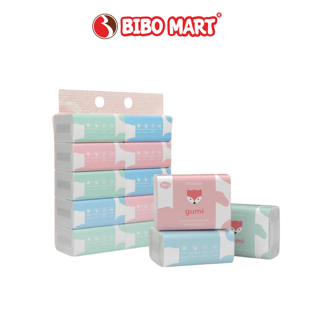 Thùng 42 Gói Giấy Ăn Cao Cấp Gumi 3 Lớp Tiện Lợi Cho Gia Đình - Bibo Mart