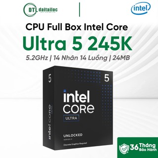 CPU Full Box Intel Core Ultra 5 245K | Chính Hãng CO,CQ | Bảo Hành 36 Tháng