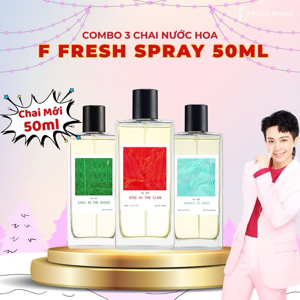[Size 50ml] Nước Hoa F Fresh Spray Gil Lê - Combo mùi hương Unisex, dung tích 50ml mới