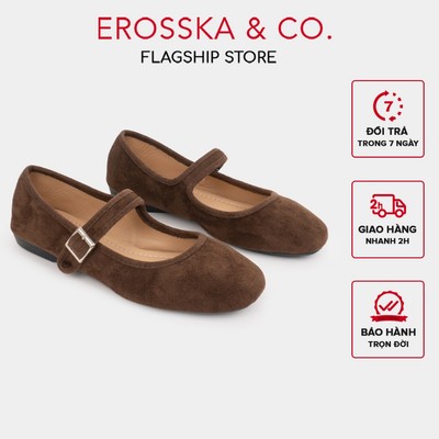 [EROSSKA] Giày lười nữ, giày ballet core mũi tròn, quai ngang thời trang cao 1cm - EL090