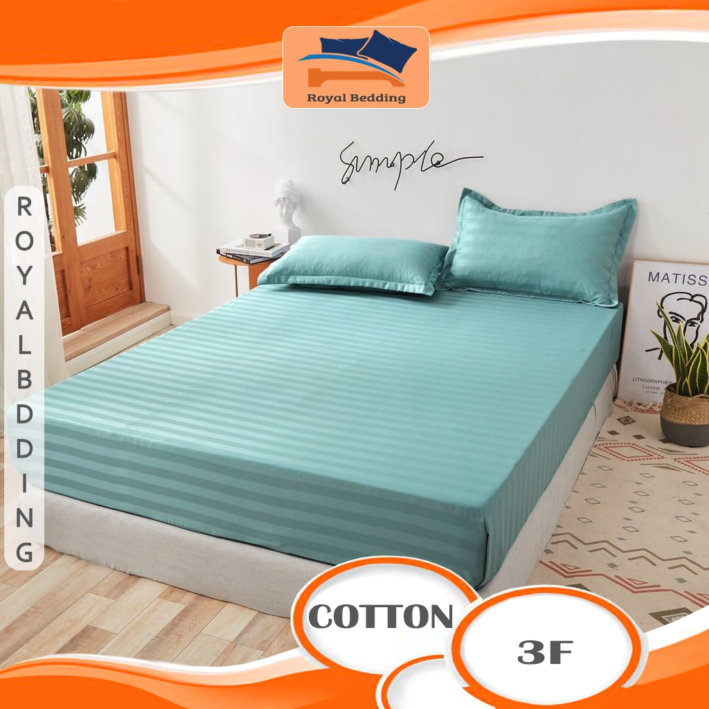 Ga Giường Cotton 3F Drap Giường Bo Chun Phong Cách Khách Sạn Cao Cấp m6x2m m8x2m