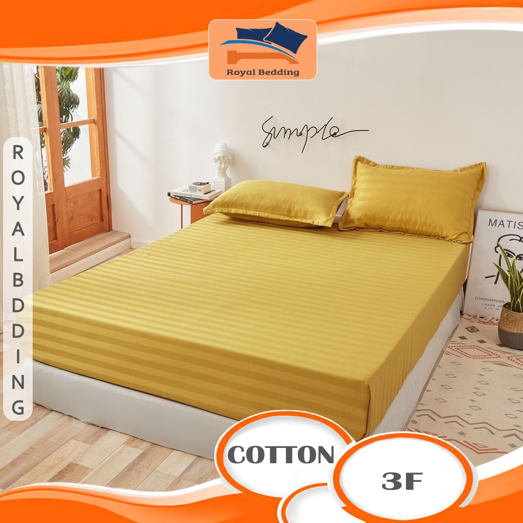 Ga Giường Cotton 3F Mềm Mịn Drap Giường Bo Chun Chuẩn Khách Sạn Kích Thước m6x2m m8x2m