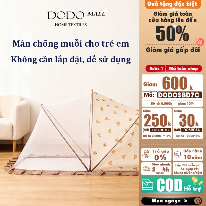 DODO Mùng ngủ chống muỗi cho trẻ em 60×125cm cũi/nôi cho bé