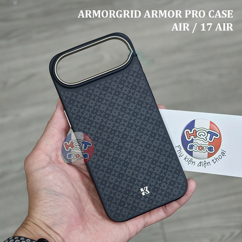 Ốp lưng sợi carbon ArmorGrid ArmorPro Y2 Case cho IP Air / 17 Air (viền dẻo)