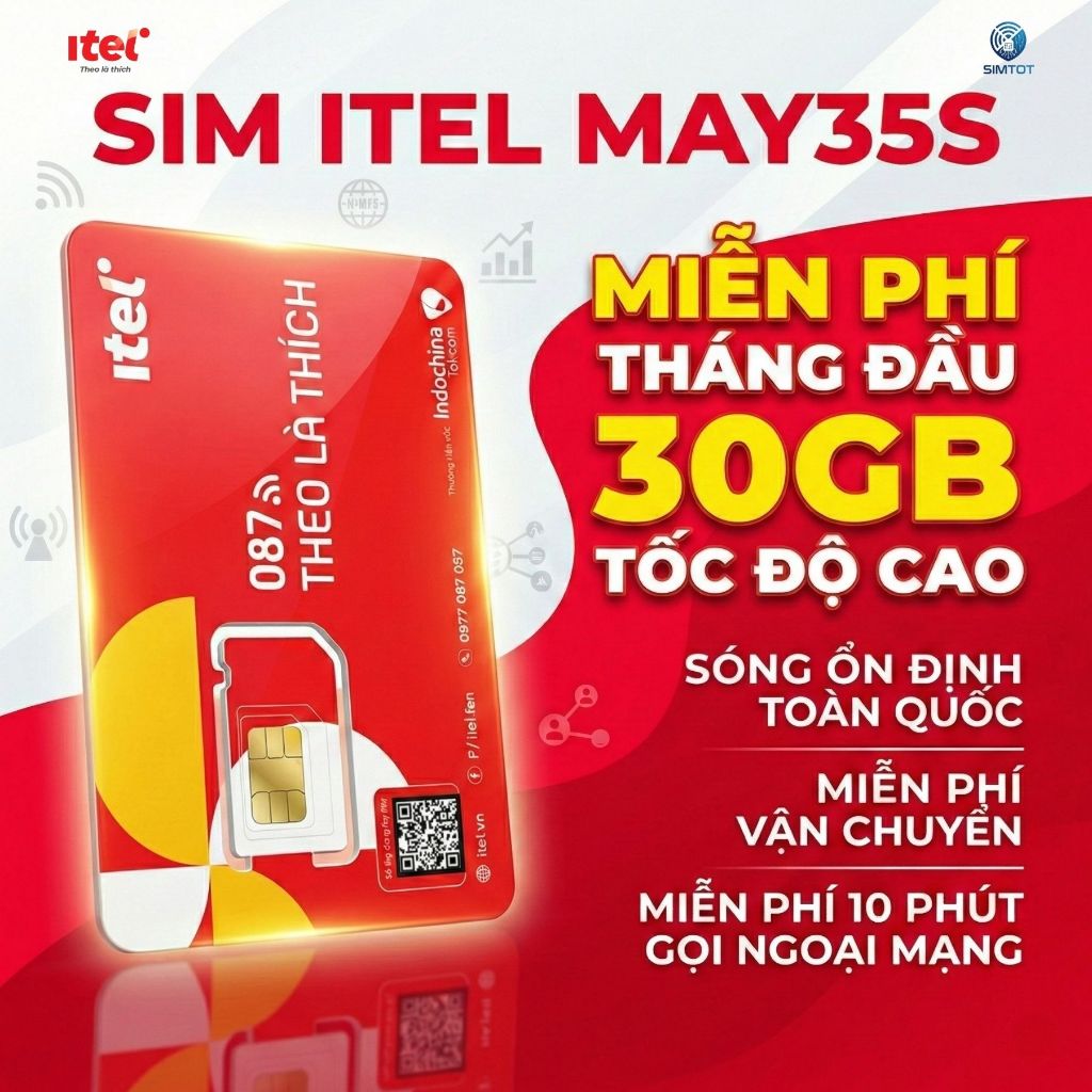 Sim Itel MAY35S – 30GB Data 4G Tốc Độ Cao.