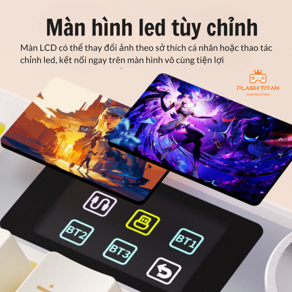 Bàn phím cơ Full size F108 - Màn hình led và núm xoay - Hỗ trợ hotswap - LED RGB - bảo hành 24 tháng | BigBuy360 - bigbuy360.vn