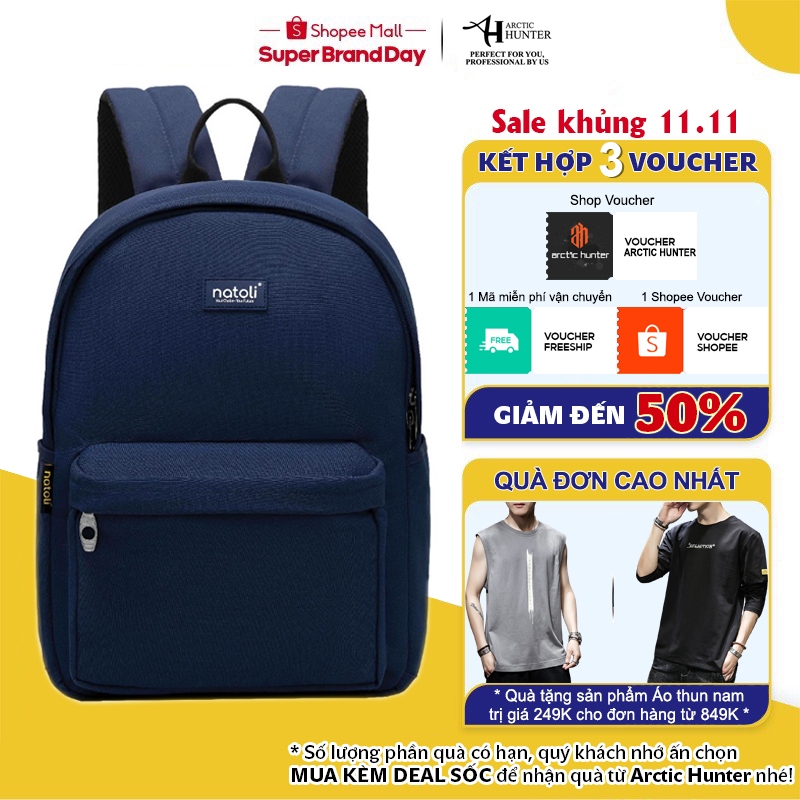 Balo Sinh Viên Nam Nữ NATOLI Basic Backpack B2 – Ngăn Phong Phú, Dễ Sắp Xếp