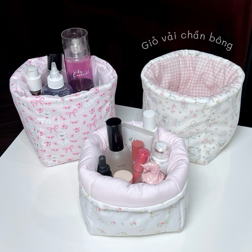 Giỏ vải chần bông đựng mỹ phẩm - Fabric Basket Unimay