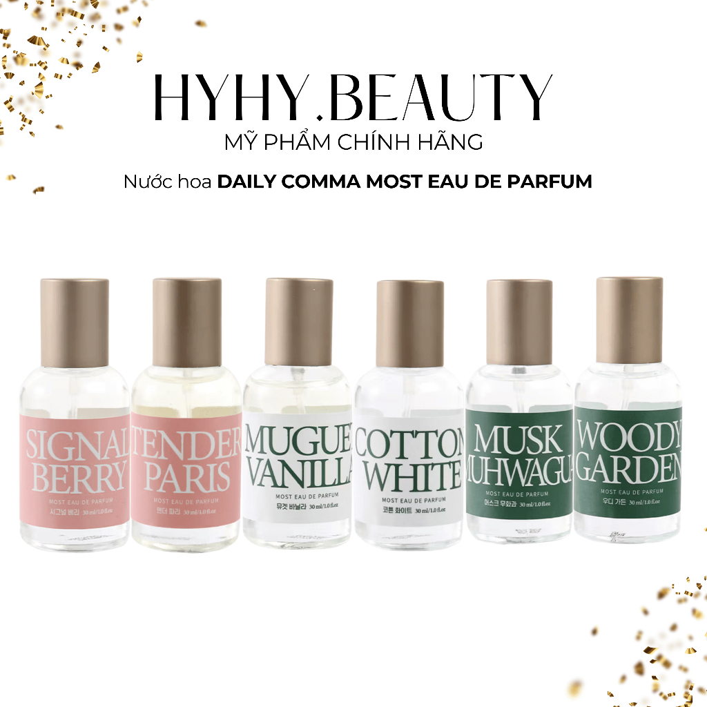 Nước hoa nội địa Hàn Daily Comma Most Eau De Parfum, Woody Garden, Cotton White, Tender Paris