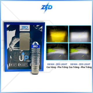 Đèn Pha Bi Cầu X8 ZED LIGHT - Chân Bóng M5 cho Dream, Wave Nhỏ, Future 1, 12-24V Bảo Hành 2 Năm