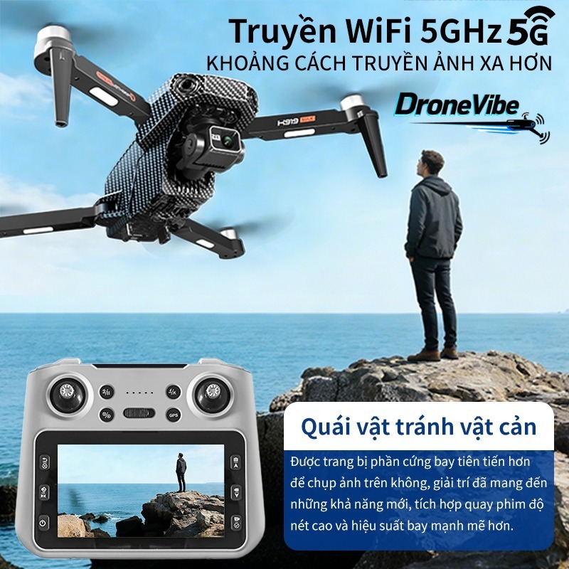 K919 Pro Max Flycam Mini Gimbal Chống Rung 3 Trục 4K, Máy Bay Điều Khiển Từ Xa GPS Cao Cấp
