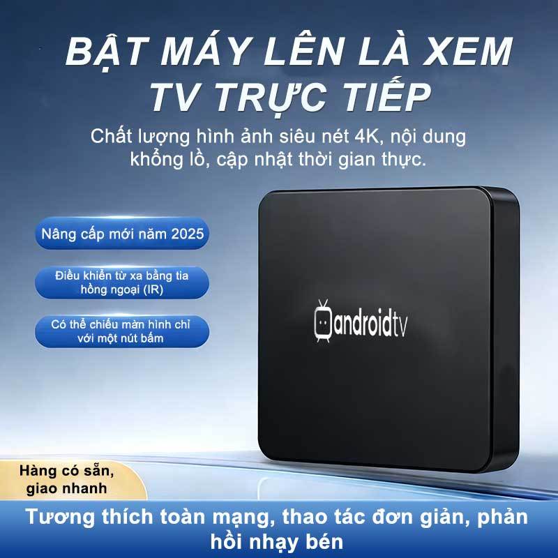 Android TV Box 4K Hỗ Trợ Android 14 - Phiên Bản 1+8G (US), Điều Khiển IR, Bluetooth & Wi-Fi Kép, Âm Thanh Giọng Nói