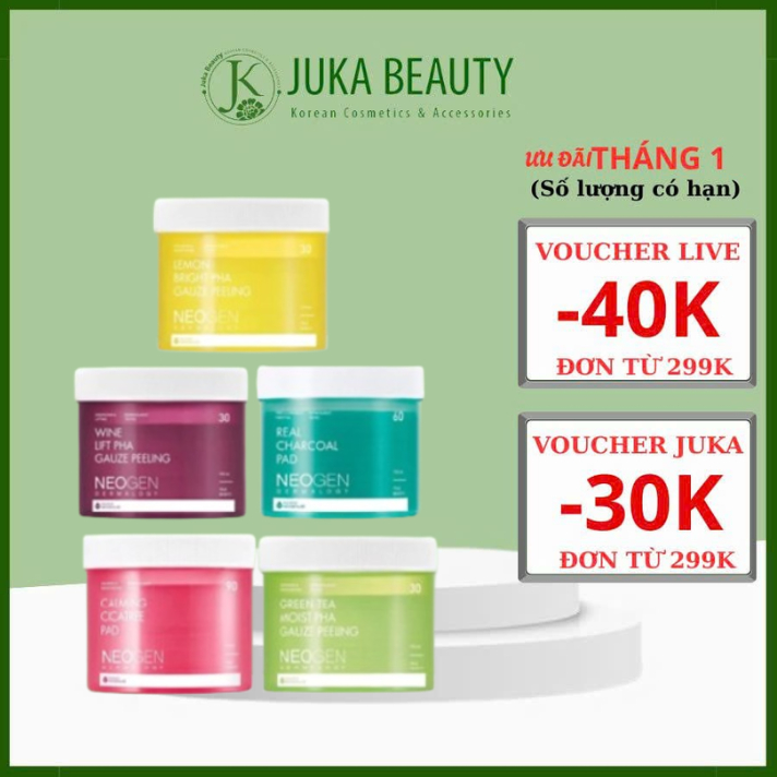 Toner Pad tẩy da chết/ nâng cơ/ làm dịu/ kiềm dầu/ dưỡng trắng Neogen Dermalogy Pad