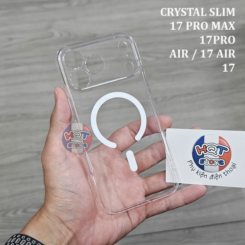 Ốp lưng trong suốt mỏng Crystal 1.2mm Slim IP 17 Pro Max / 17 Pro / Air / 17