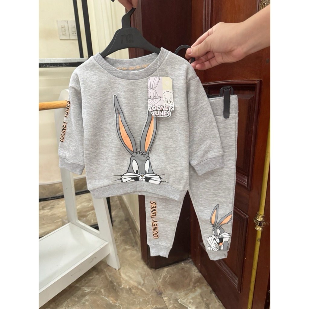 Bộ Nỉ Thỏ Bunny Ghi PR