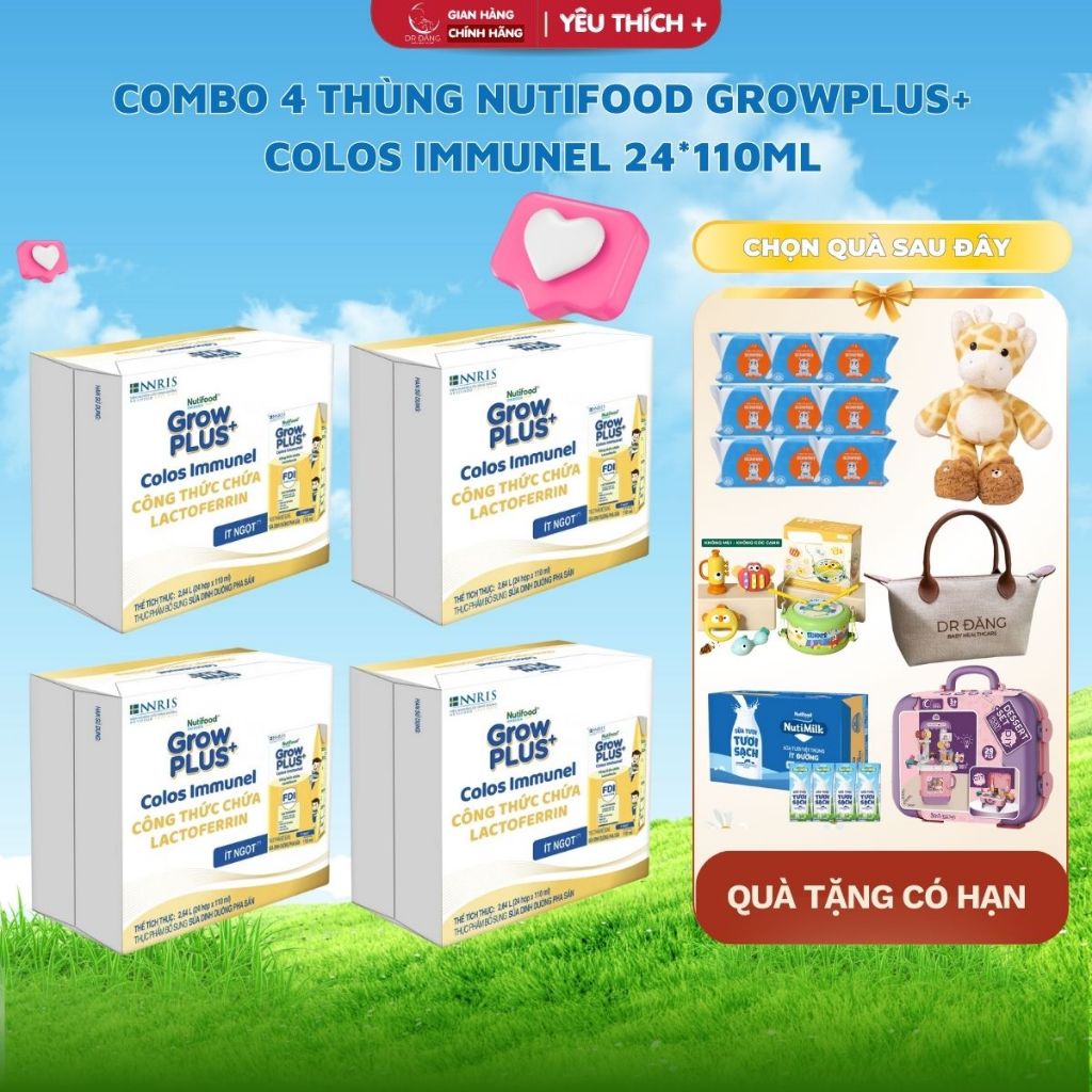 Combo 4 Thùng Growplus Colos Immunel (Grow vàng) 24*110ml