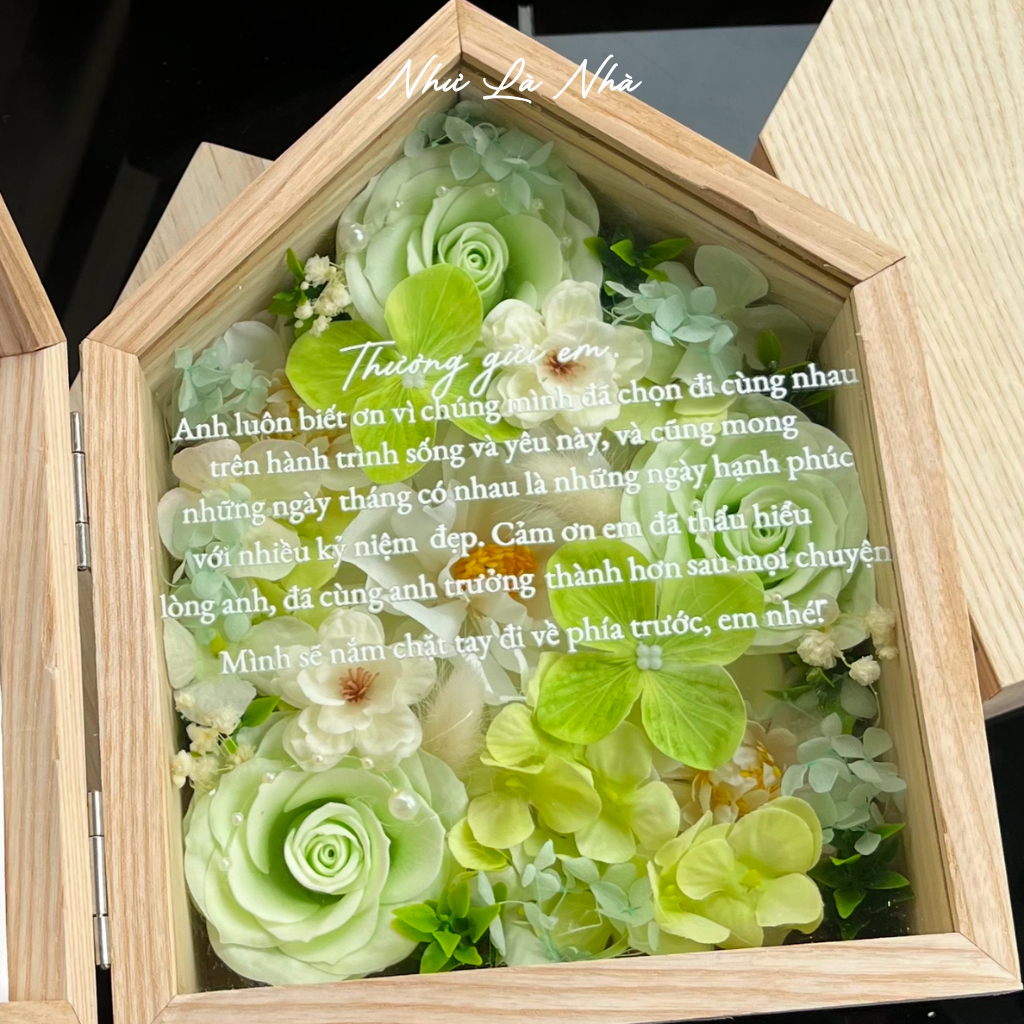 Hộp Hoa Mini Home Bloom- Hộp Hoa Gỗ Tặng Quà 20/10, Sinh Nhật, Dịp Lễ | Như Là Nhà Bloom Box