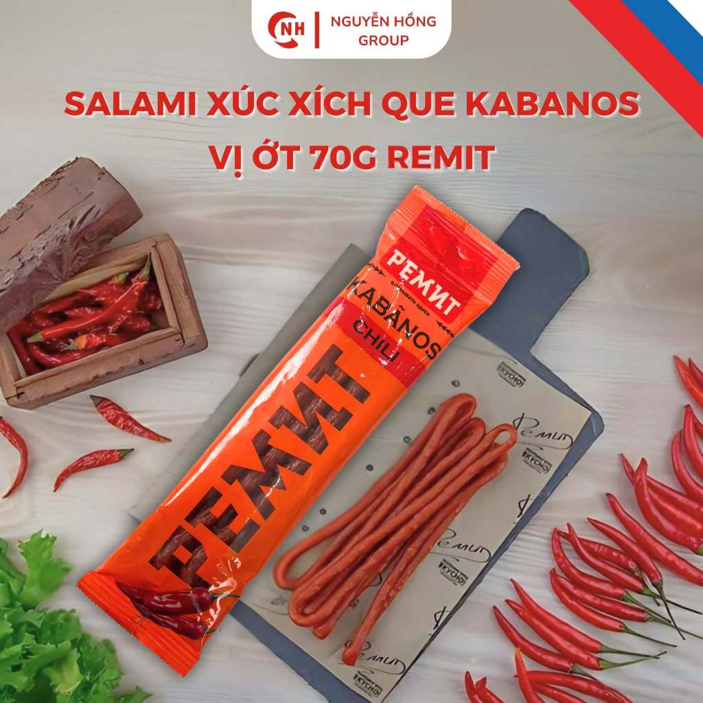 Xúc xích xông khói, Salami que Kabanos chính hãng gói 70g - Nguyễn Hồng Official