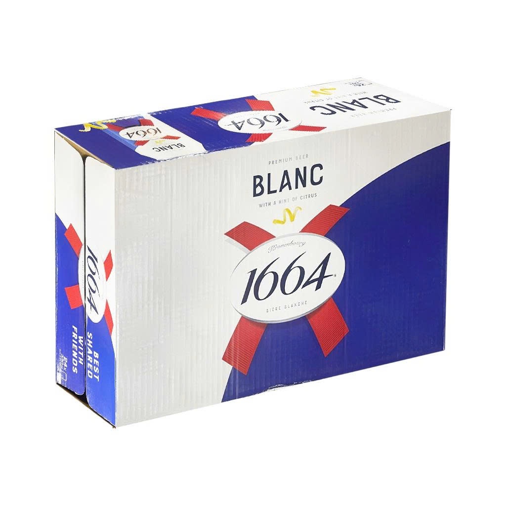 Nồng độ cồn 5% - Mẫu mới lon cao - Thùng 24 lon bia Kronenbourg 1664 Blanc (330ml/lon)