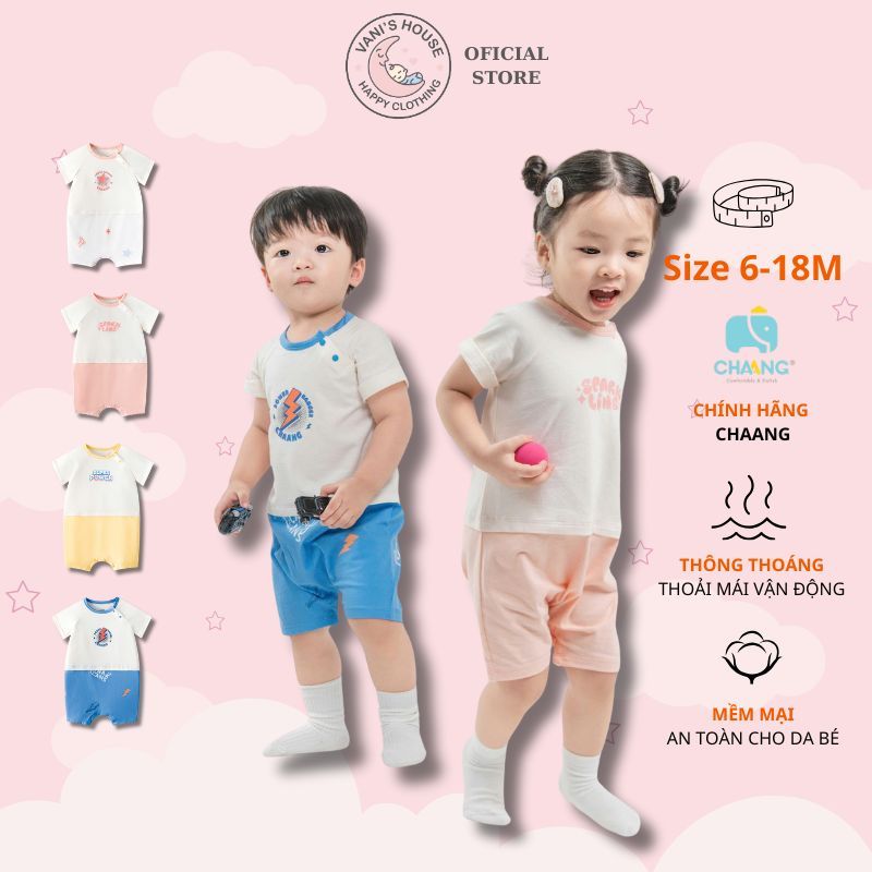 Body cộc cho bé trai bé gái raglan Chaang Super babies BOSS2026D02