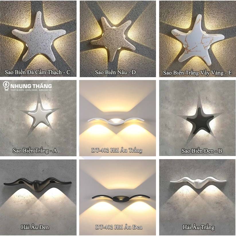 Đèn Tường Decor Sao Biển,Hải Âu DT-401 - Tô Điểm Thêm Vẻ Đẹp Cho Ngôi Nhà - Ánh Sáng Vàng - Bảo Hành