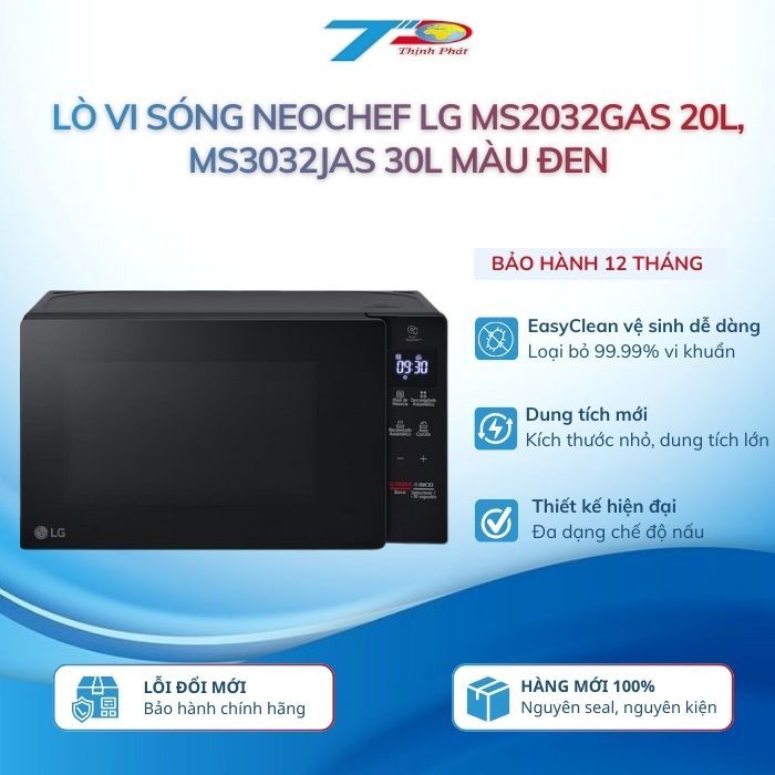 Lò vi sóng NeoChef LG MS2032GAS 20L, MS3032JAS 30L màu đen - Tiết Kiệm Điện