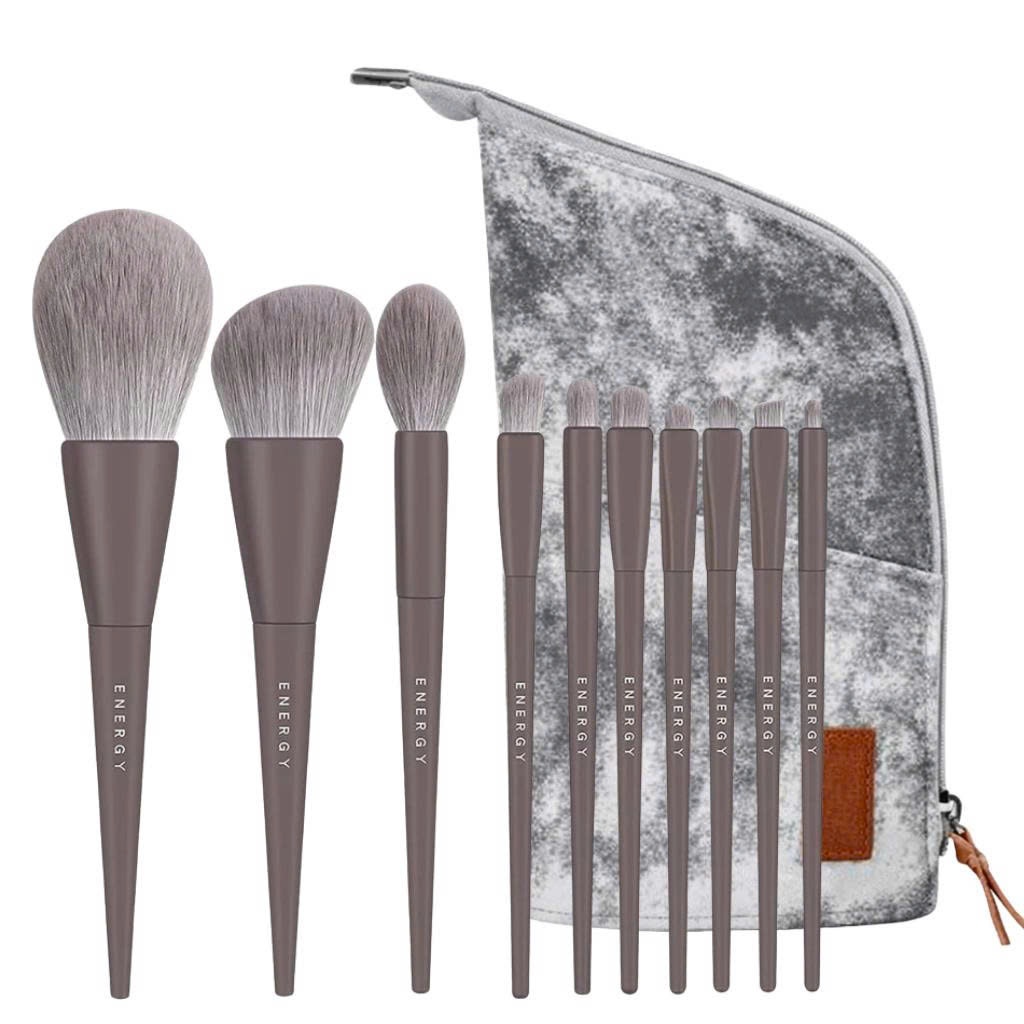 Bộ cọ trang điểm MSQ 10pcs Macaron Makeup Brush Set màu xám