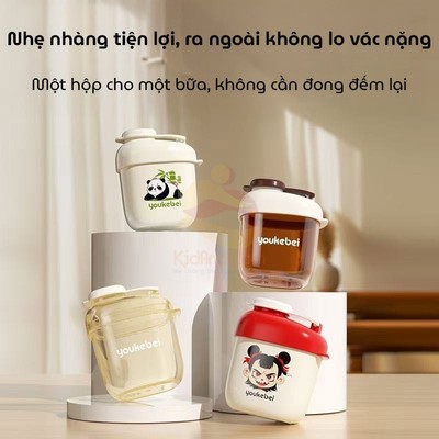 Hộp chia sữa bột cho bé youkebei 40g , Hộp đựng sữa bột Nhựa PP An toàn tiện lợi cho bé ra ngoài