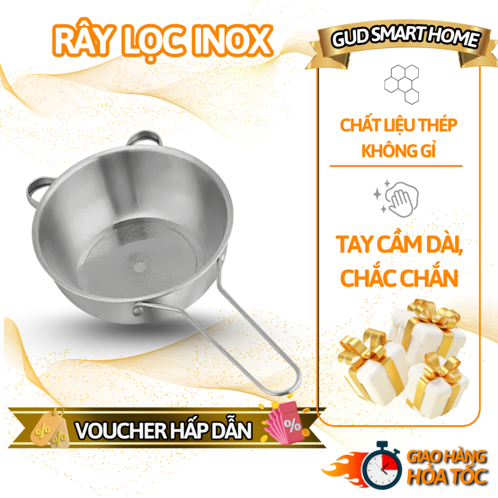 Rây Lọc Tai Gấu Inox 304, Chống gỉ, Rây Lọc Gạo, Lọc Sữa, Rây Bột, Tay Cầm Dài, Chắc Chắn