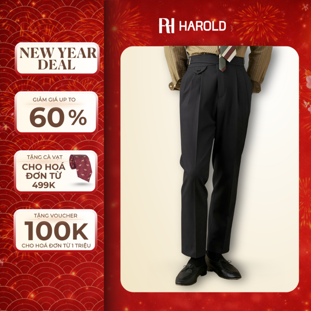 Quần Âu Nam Cạp Cao Ống Suông Cao Cấp Harold Gurkha Season 7 Sang Trọng, Co Giãn Chống Nhăn, Đứng Fo