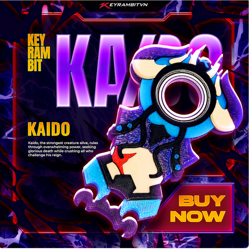 [ONE PIECE] Keyrambit Kaido - Sovereign of the Azure Dragon - Keyrambitvn - Móc Khoá Xoay Xả Stress