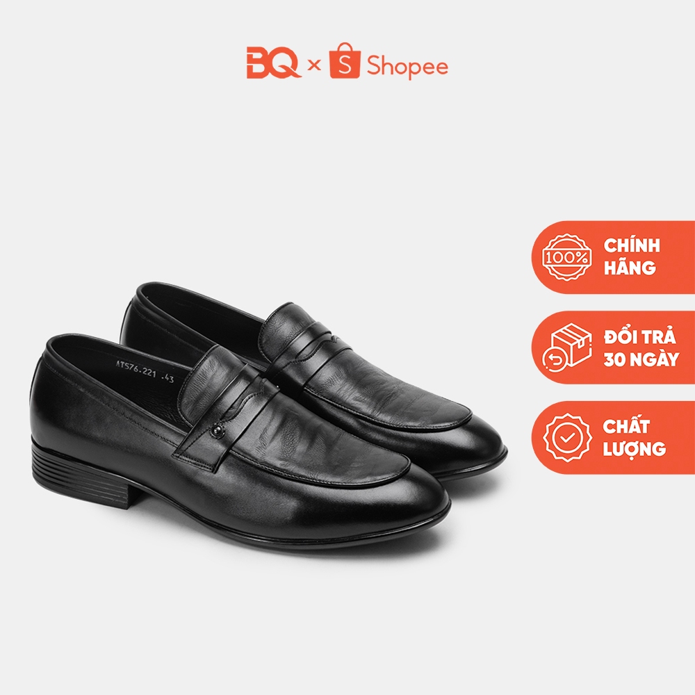 Giày tây lười nam loafer da bò đế êm mềm công sở BQ GT 221