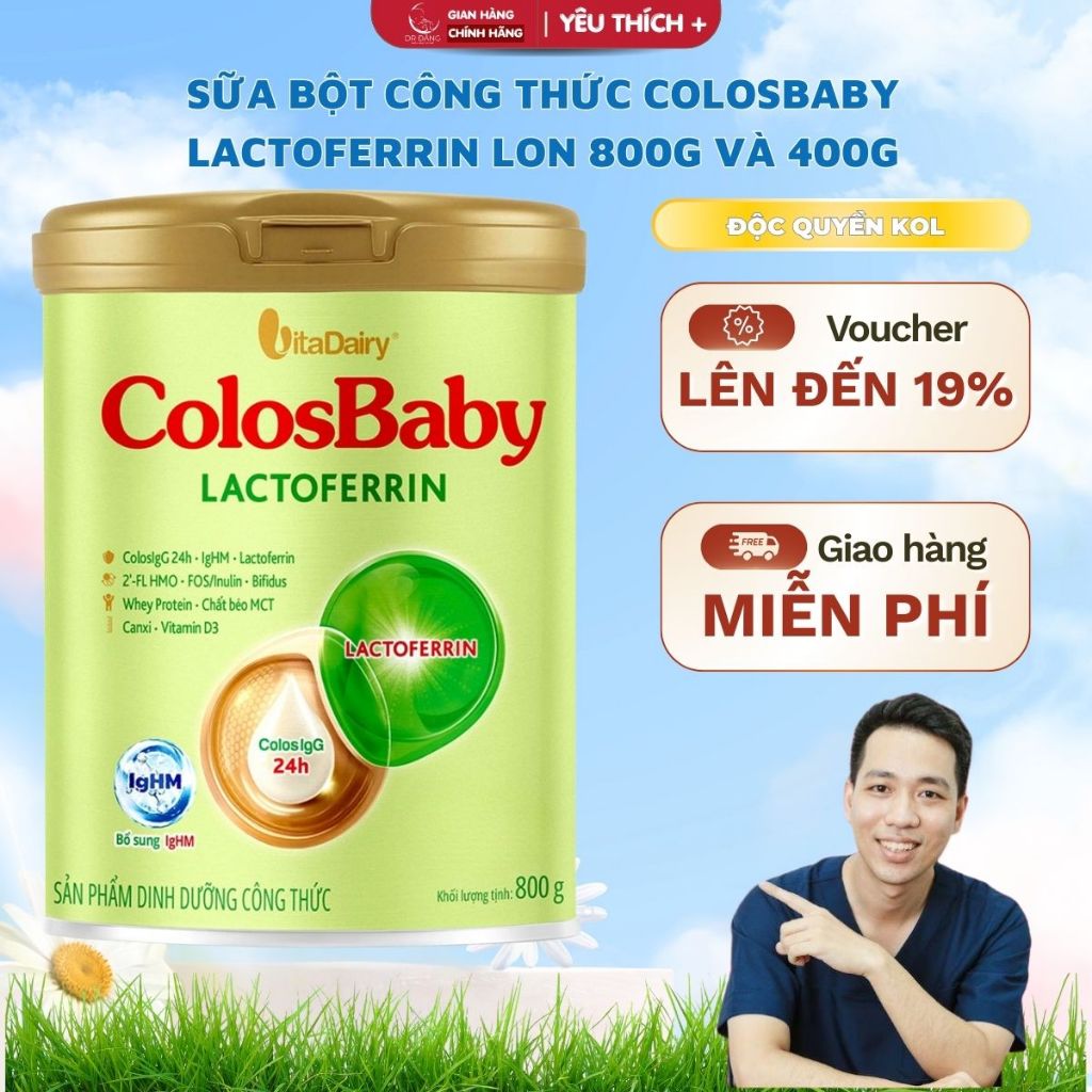 Sữa Bột Công Thức COLOSBABY LACTOFERRIN Lon 800g và 400g