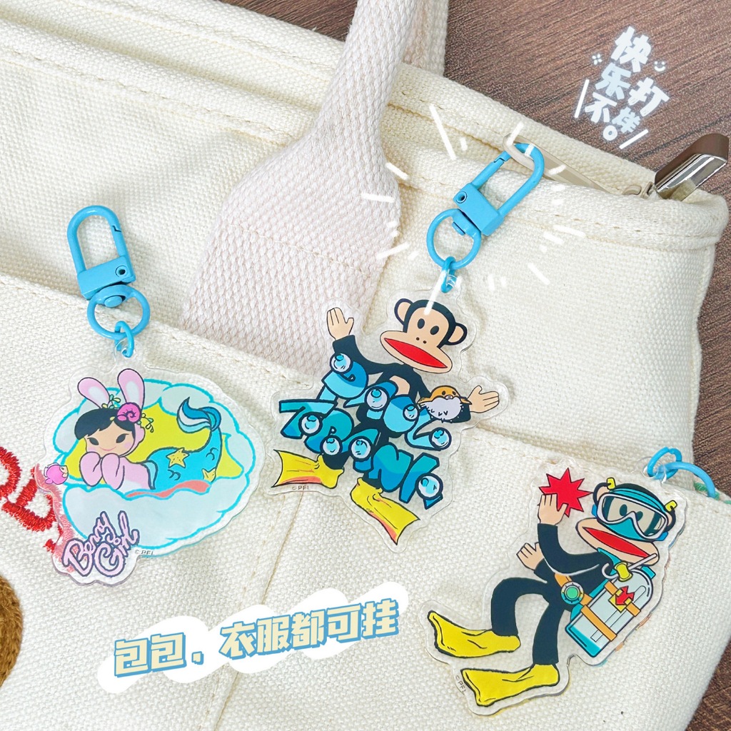 Móc Khóa Acrylic Big Mouth Monkey – Phụ Kiện Cartoon Dễ Thương