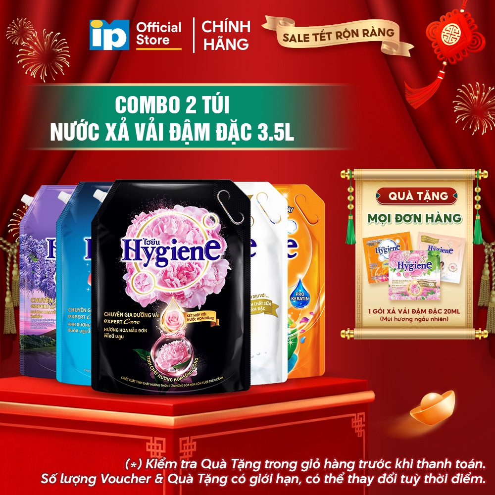[NEW T11] Combo 2 Nước Xả Vải Đậm Đặc Hygiene 3.5L