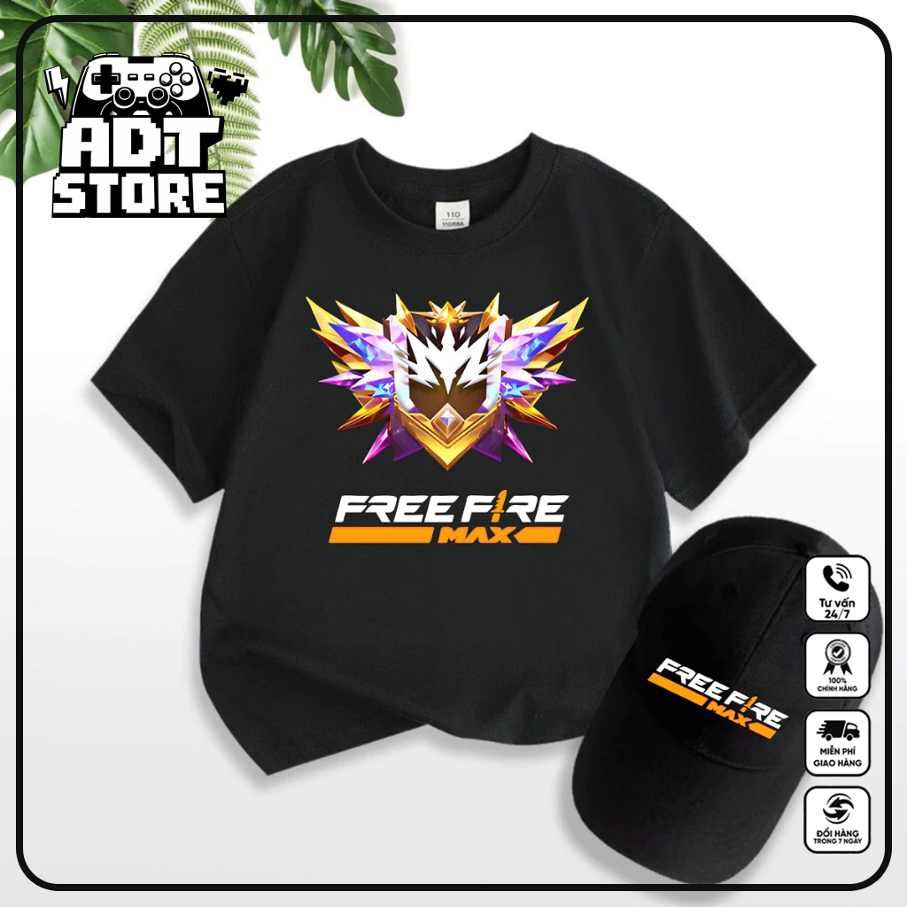 Áo Thun Free Fire In Rank Thách Đấu [ TẶNG KÈM 1 Nón ] Trái Blox Fruits  - HeroBrine Minecraft - Anh
