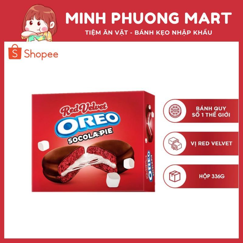 Hộp Bánh Oreo Socola Pie Phiên Bản Red Velvet 336g