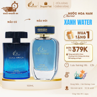 [Hương Biển Mát Mẻ] Nước hoa nam Charme Xanh W.a.teR 10ML|100ML- Trong lành như gió biển lưu hương lâu, Tặng bạn trai
