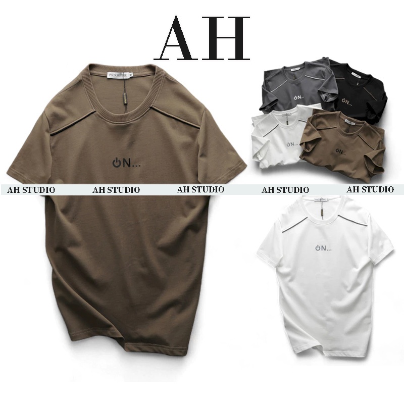 Áo thun nam cổ tròn QN, áo phông nam cotton mịn, form basic thoải mái | AH STUDIO