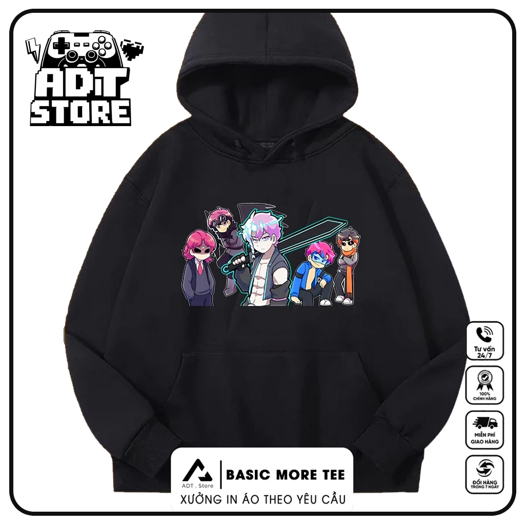 Áo Hoodie Hiha Minecraft - liên quân mobile áo khoác hoodie Trắng chất nỉ bông dày dặn cho bé