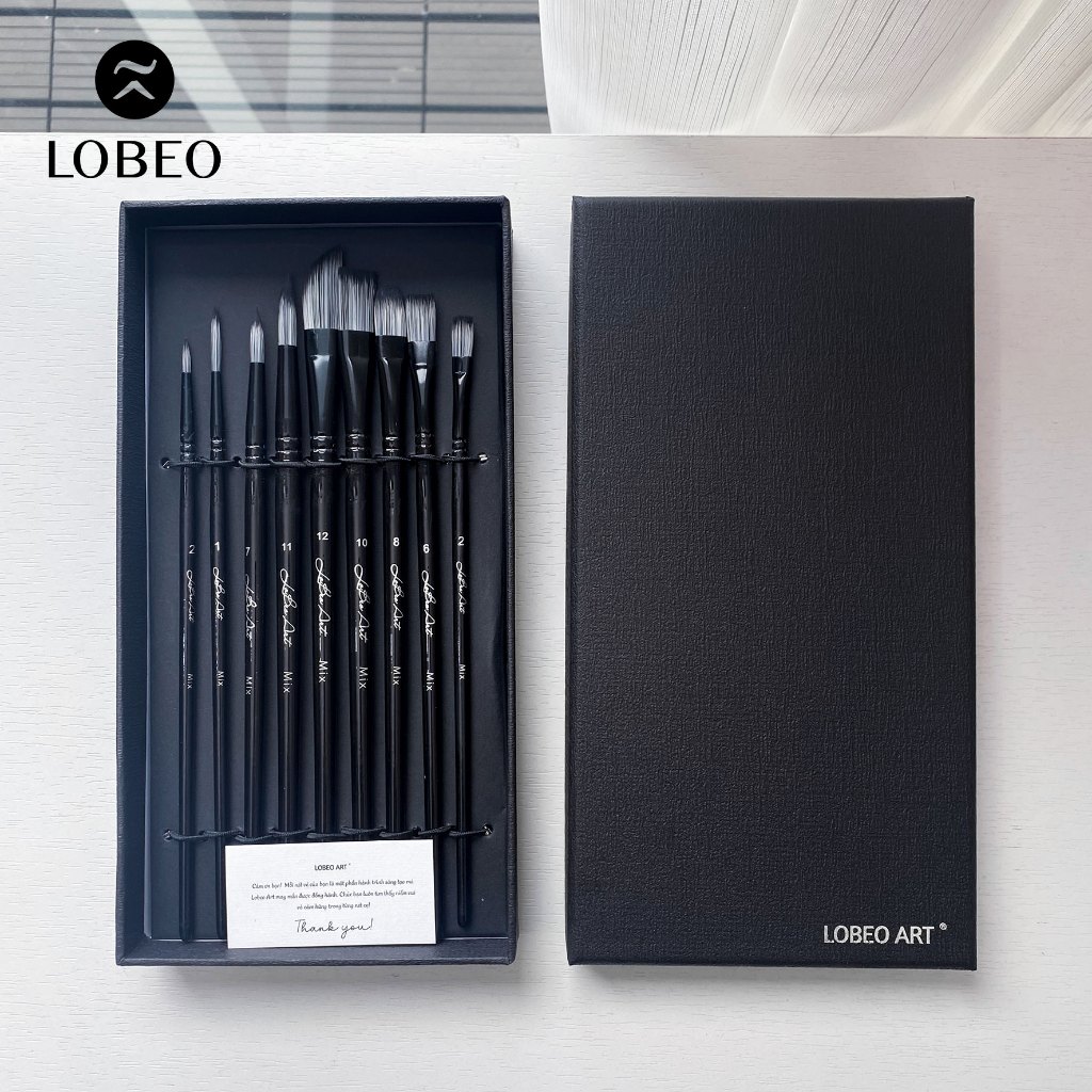 [LOBEO] Cọ vẽ Lobeo Moon 9 cây nhiều đầu cọ