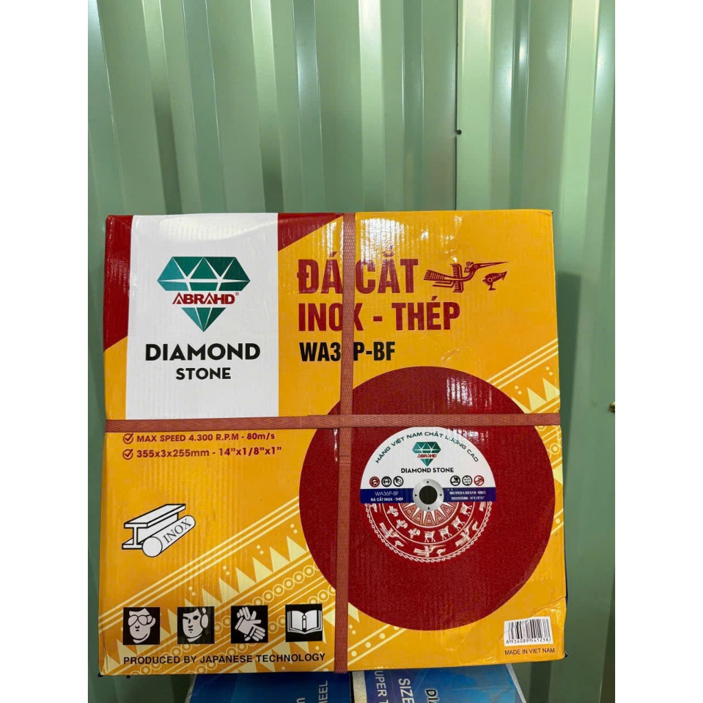 (Com bo 5 viên) Đá cắt sắt 355 Diamond Stone - Đá cắt sắt, thép, inox 355 ABRAHD chính hãng loại tốt