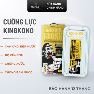 Kính cường lực kingkong kèm khung tự dán và lấy bụi thiết kế chống bụi màng loa chống vân tay cho điện thoại