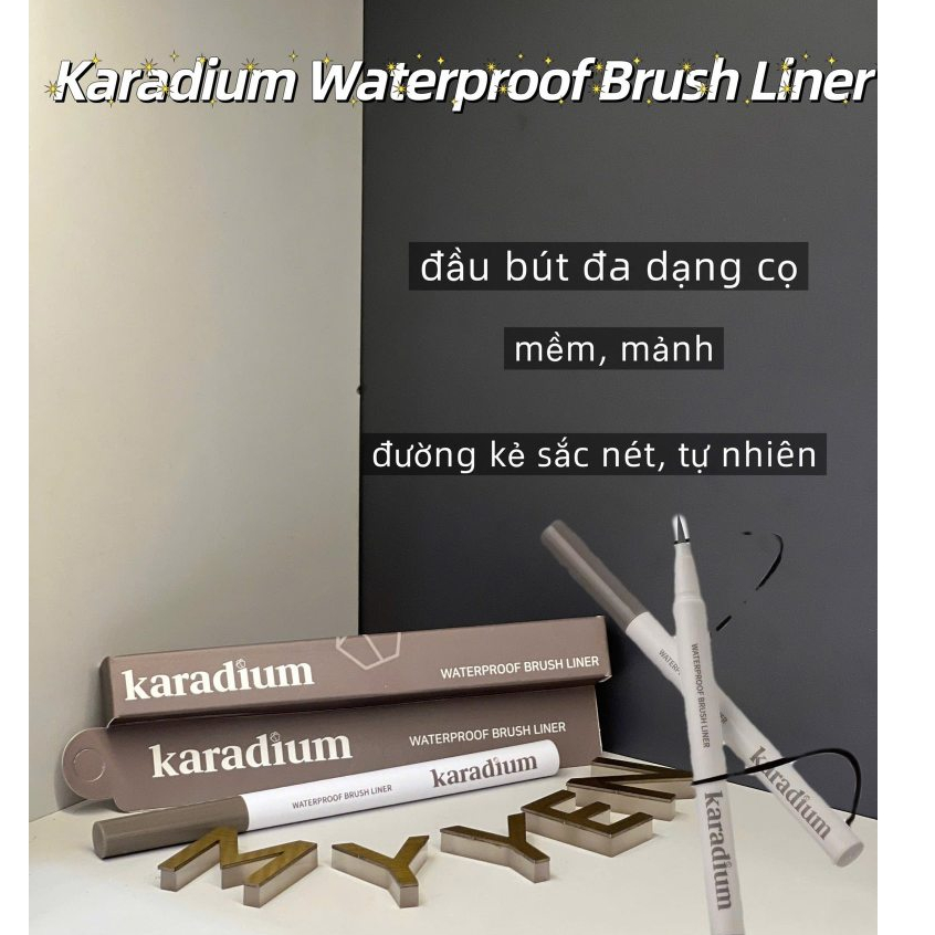 Bút Dạ Kẻ Mắt Eyeliner Karadium Nước Lâu Trôi, Sắc Nét Karadium Waterproof Brush Liner ( Vỏ Mới )