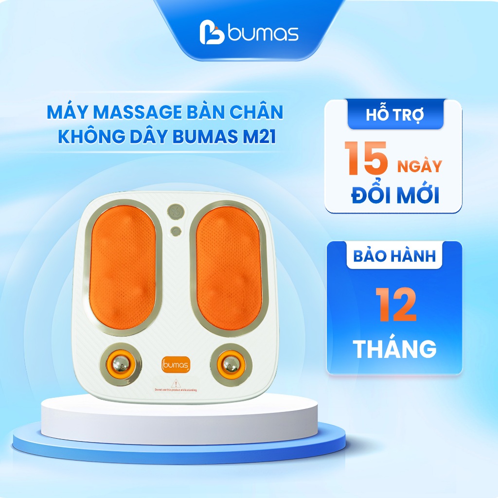 [Live x BUMAS] Máy Massage Bàn Chân Không Dây BUMAS M21 - Chất Liệu Nhựa PBS, Trọng Lượng 2kg